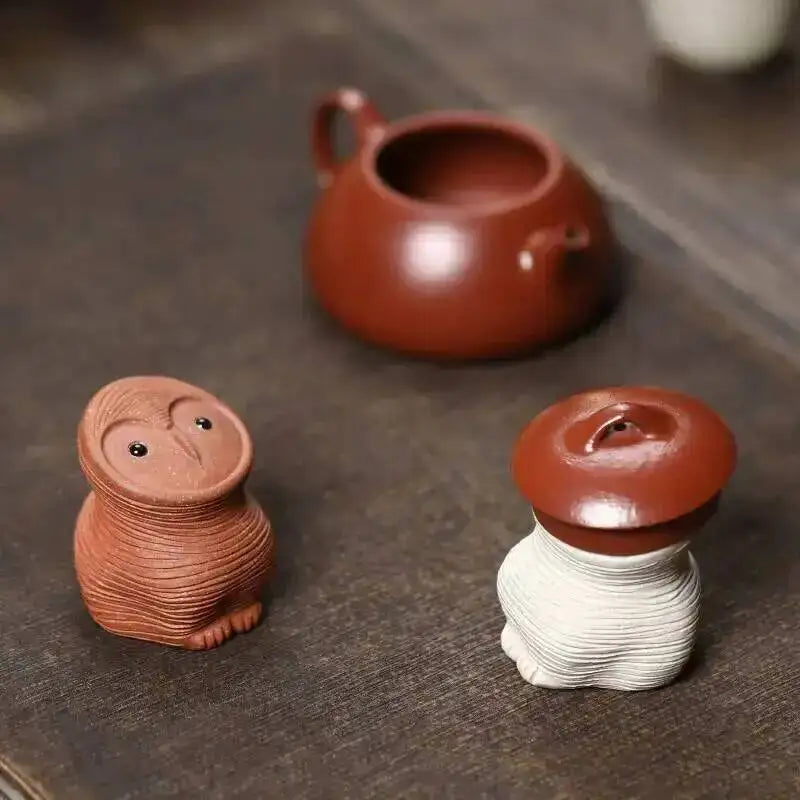 Yixing Zisha Tea Pet Owl Ornament Creative Handmade Sculpture Bird Tea play Tea Ceremony Accessories Ceramic Чаепитие Oasis Select