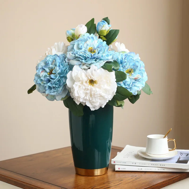 Peony Simulation Flowers, Home And Living Room Artificial Flower Decorations, Dining Table Dried Flower Bouquet Decoration Oasis Select