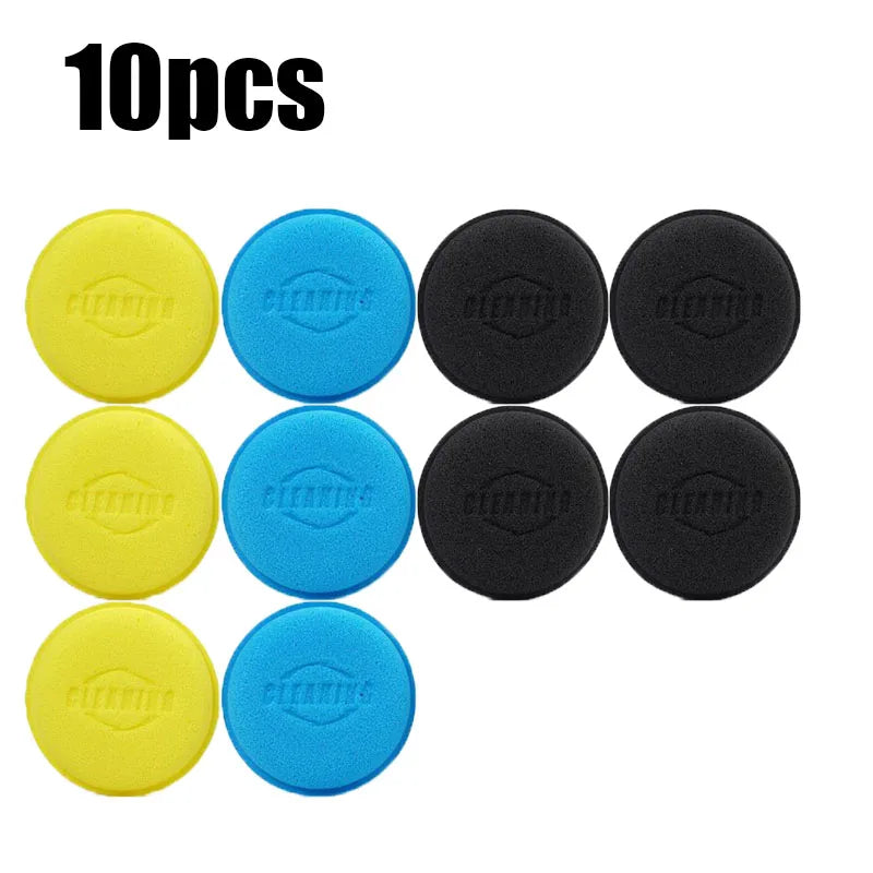 5/10Pcs Round Car Foam Sponge Wax Applicator Cleaning Detailing Pads Car Waxing Polishing Pad 10cm Car Wash Care Cleaning Kit Oasis Select 10pcs mix