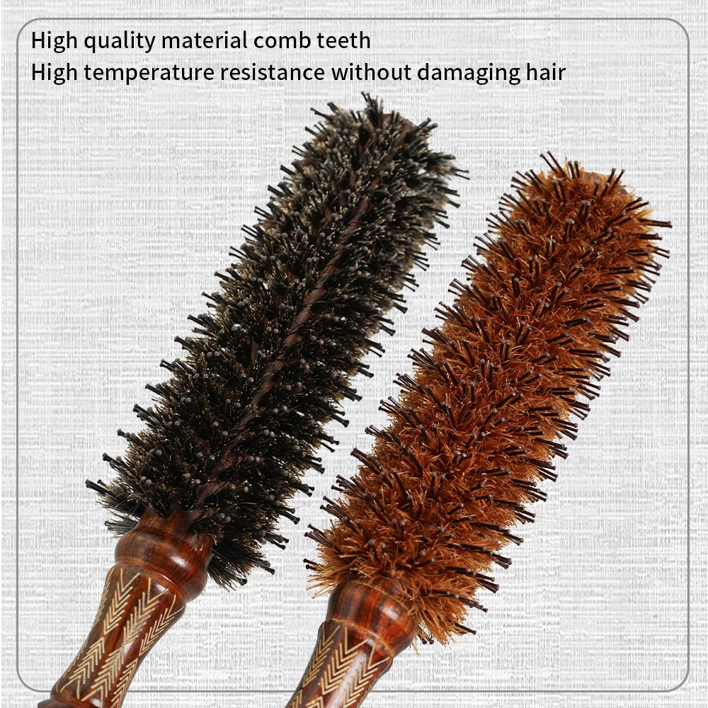 Wooden Round Hair Brush – Anti-Static Boar Bristle Styling Tool Round Hair Brush Oasis Select
