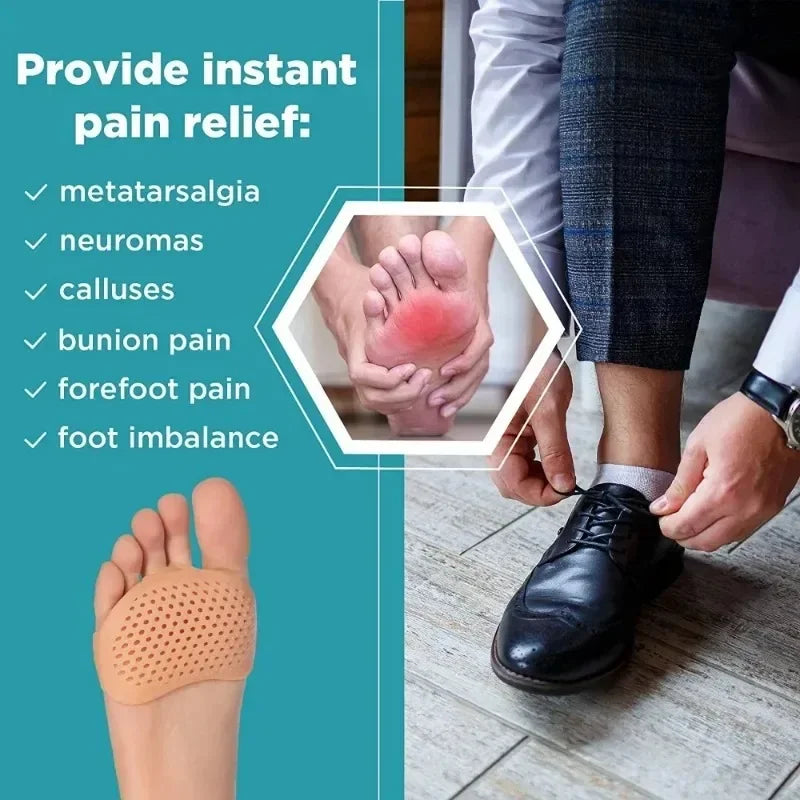 2pcs Silicone Metatarsal Pads Toe Separator Pain Relief Foot Pads Orthotics Foot Massage Insoles Forefoot Socks Foot Care Tool Oasis Select
