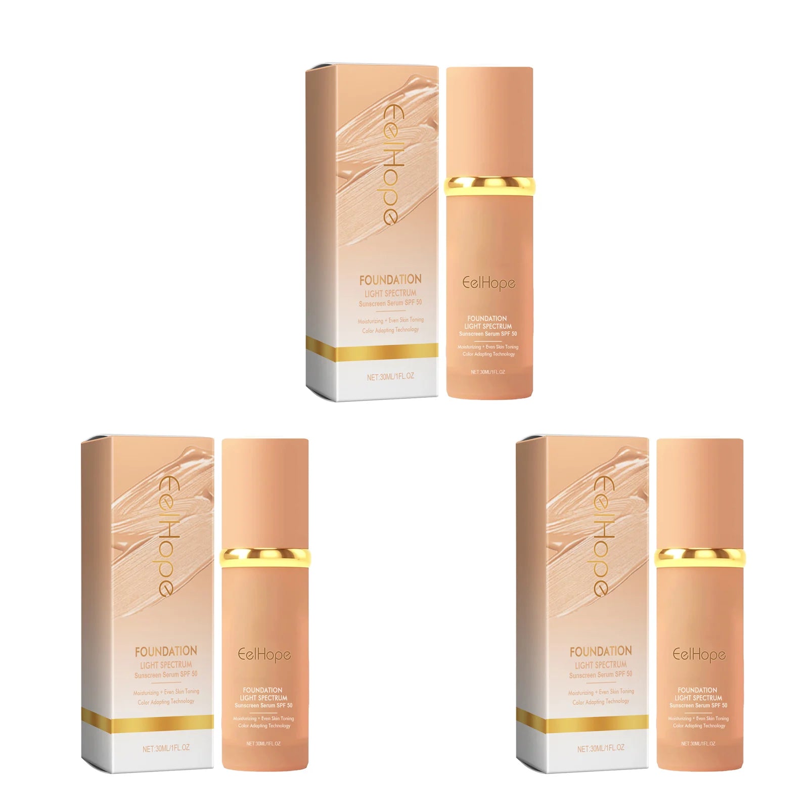 Eelhope Color-Changing Foundation – Full Coverage & Hydrating Liquid Foundation Oasis Select Buy 1 Get 2 Free