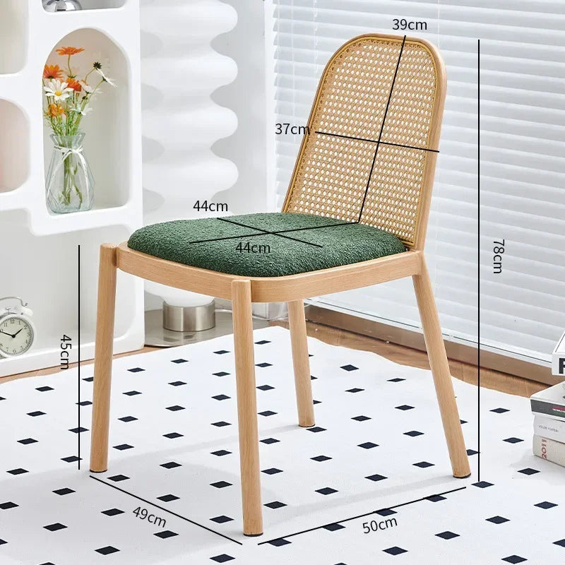 Multi-functional Backrest Chair Balcony Rattan Chair Household Dining Chair Outdoor Chair Homestay Leisure Chair Durable Oasis Select Malachite Green A