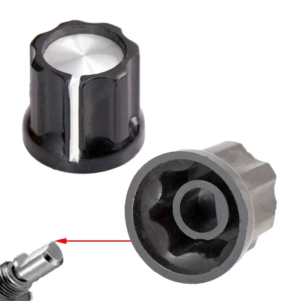 10pcs D Type 6mm Shaft Hole Volume Control Potentiometer Knob Position Groove Parts For Guitar Bass Electric Guitar Accessories Oasis Select