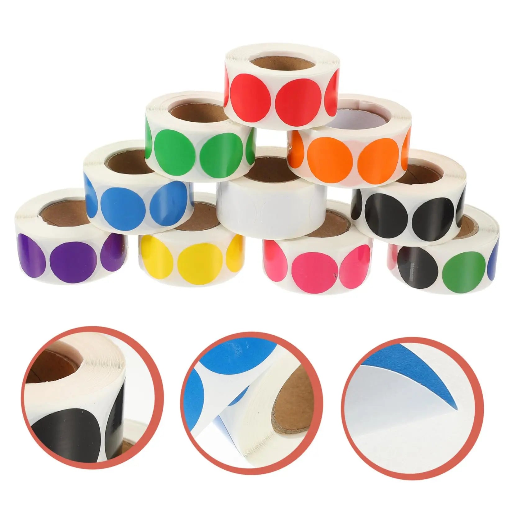 Colored Dot Stickers, Labels Circle Dots Labels Circle Stickers for Office,Classroom,Family（Etc - 10 Colors, 500 Labels/Roll） Oasis Select