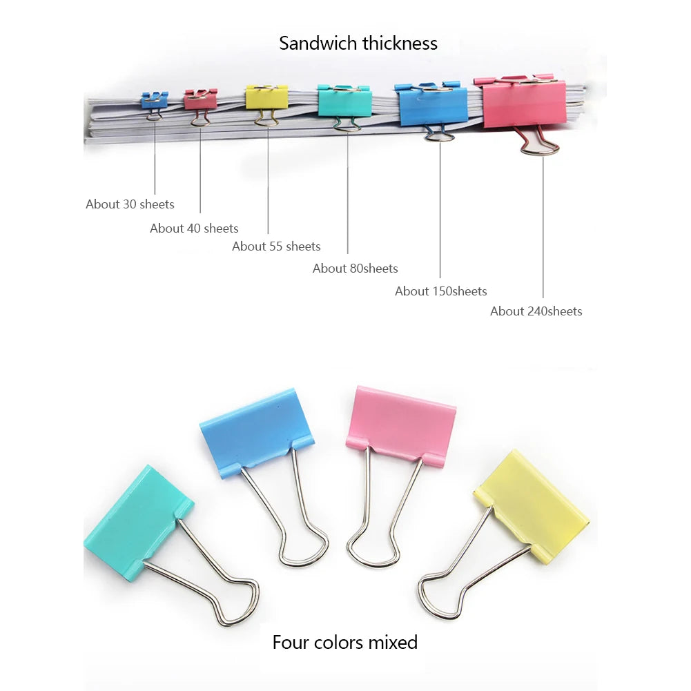 Metal Binder Clips 10-Pack – Fold Back Clamps 15–32mm