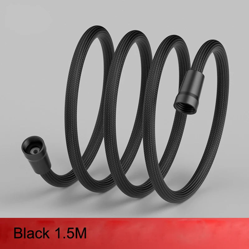Shower Head Hose High Quality 1.5m/ 2m G1/2 Flexible Bathroom Pipe Water Head Shower Head Pipe Tool Bathroom Shower Accessories Oasis Select Black 1.5M