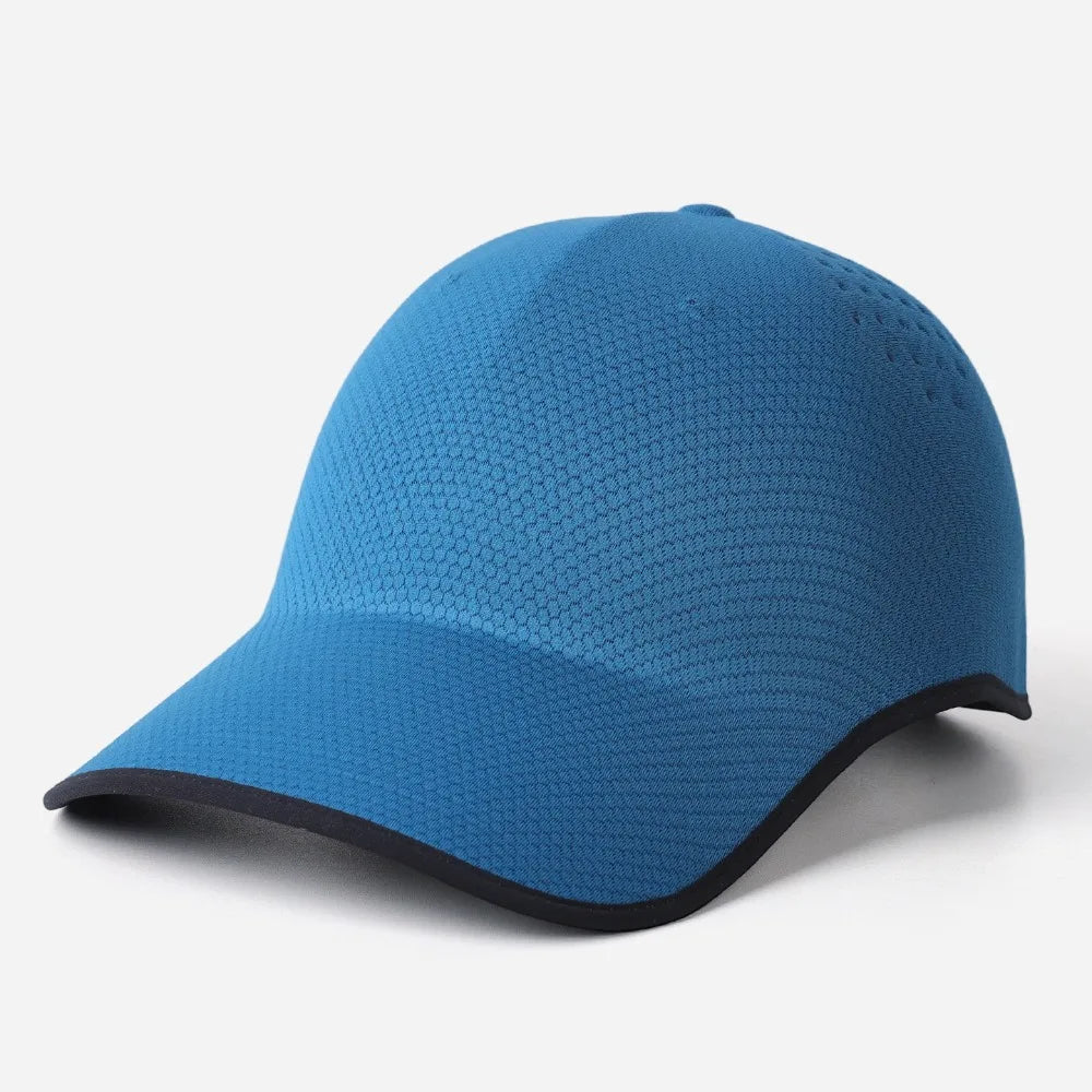 New Design Seamless Baseball Cap Quick Drying Lightweight Sports Hat Packable Breathable Visor Cap Oasis Select Blue