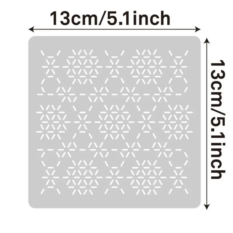 9/32Pcs Sashiko Embroidery Template DIY Geometric Patchwork Stencil Reusable PET Stencil Handmade Embroidery Handicraft Tools Oasis Select