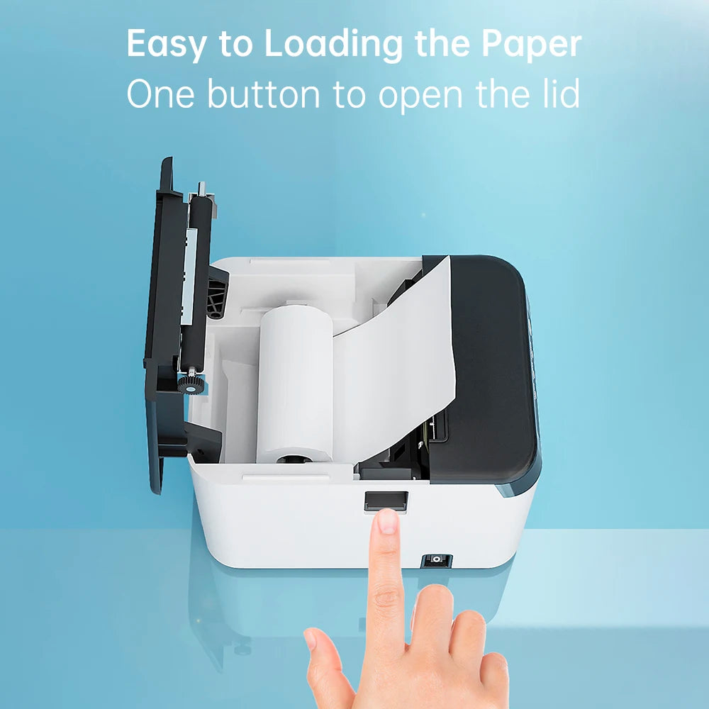 80mm Receipt Printer ESC/POS Thermal Printer Desktop Direct Print USB+LAN Connection High Efficiency with Auto Cutter LargePaper Oasis Select