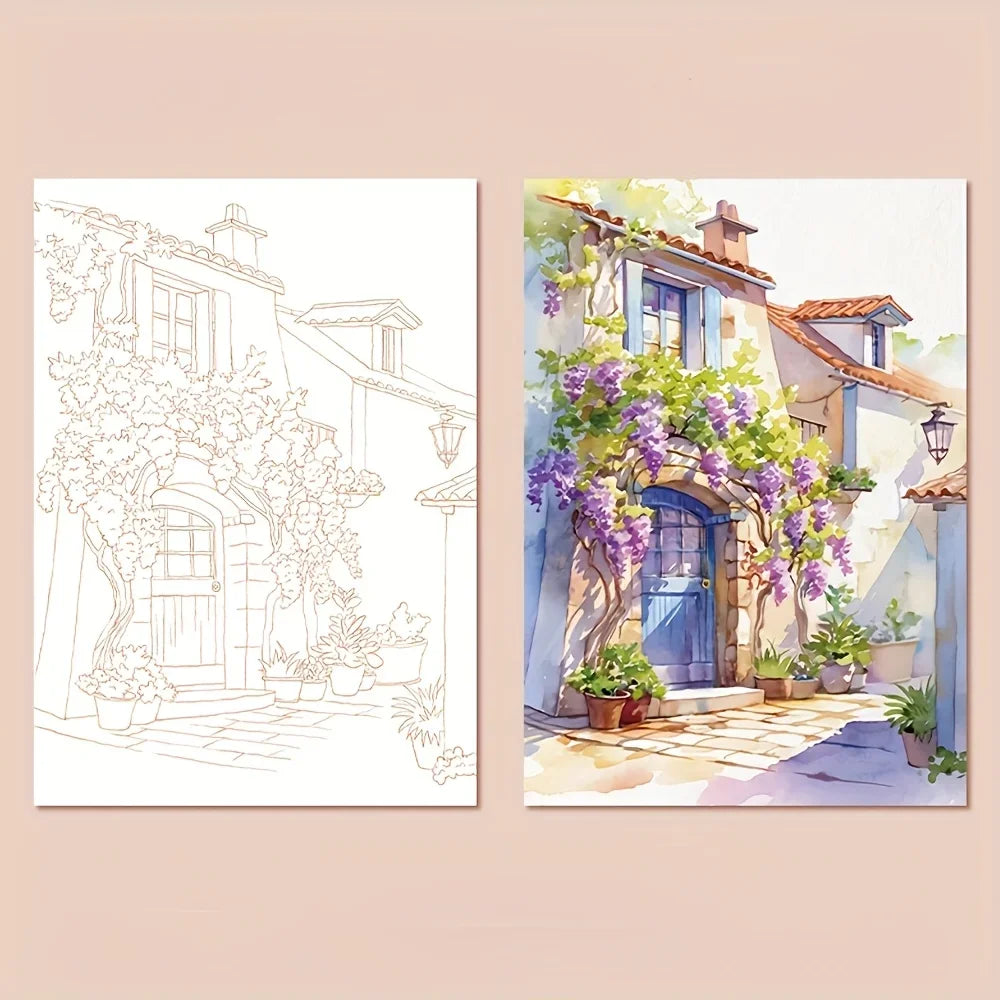 4 Styles Creative Watercolor Painting Sets, Including Watercolor Paper, Dipping Pen, Art Painting, and Coloring Pigments Oasis Select