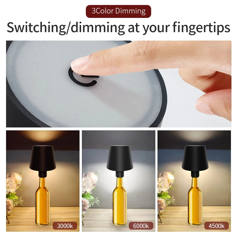 GGBEE Rechargeable LED Touch Table Lamp – 3-Color Dimmable LED Table Lamp Oasis Select