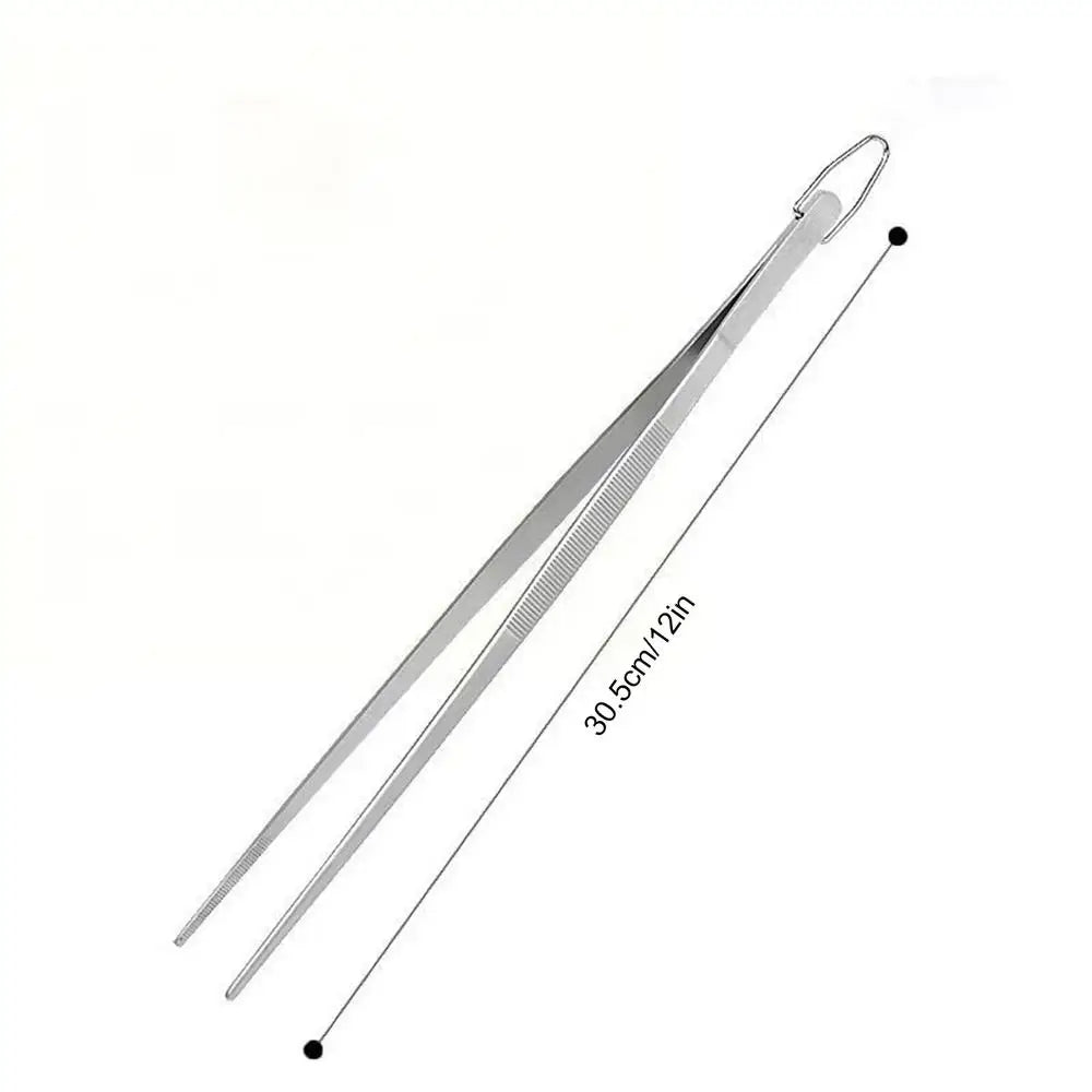 Long Cooking Tongs Stainless Steel Kitchen Tongs Non-Slip Heat Resistant BBQ Grill Tongs for Steak Seafood Buffet Salad Cooking Oasis Select sharp mouth