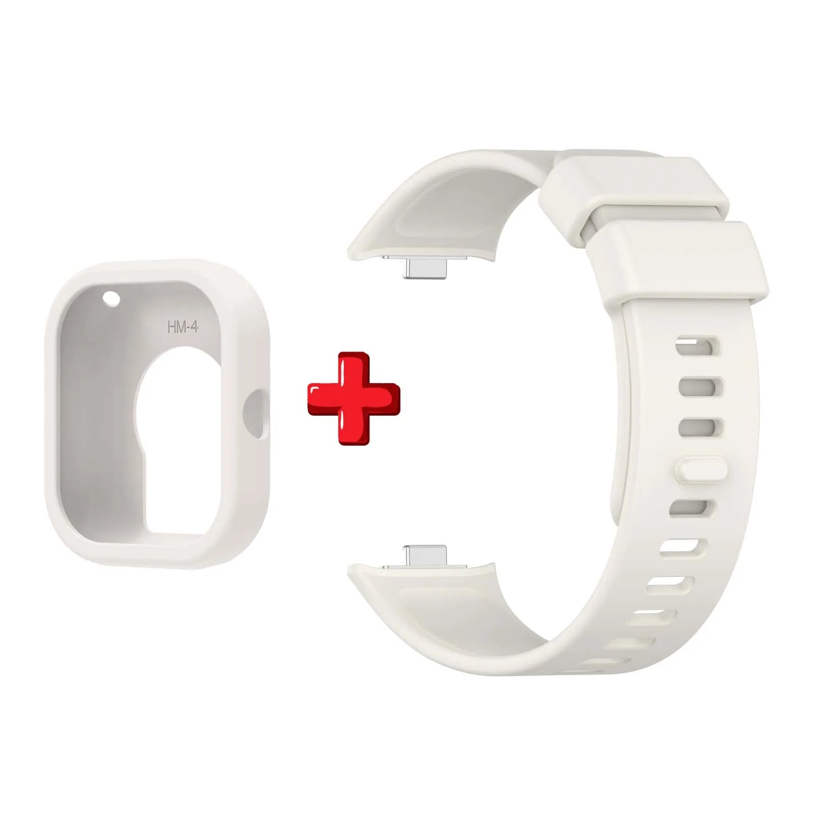 Silicone Strap & Case for Redmi Watch 4 – Shockproof Cover Watch Strap & Case Oasis Select White