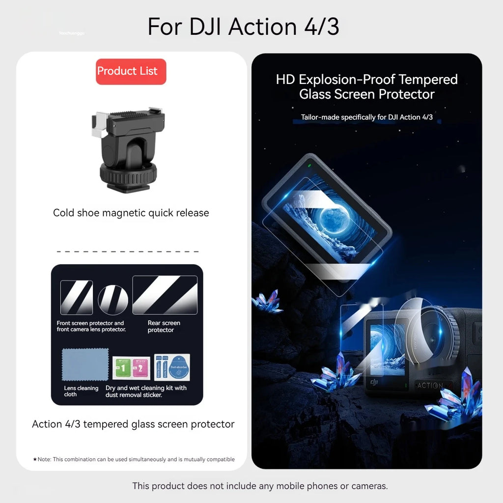 DJI Osmo Action 3/4/5 Pro Magnetic Quick Release Mount Adapter