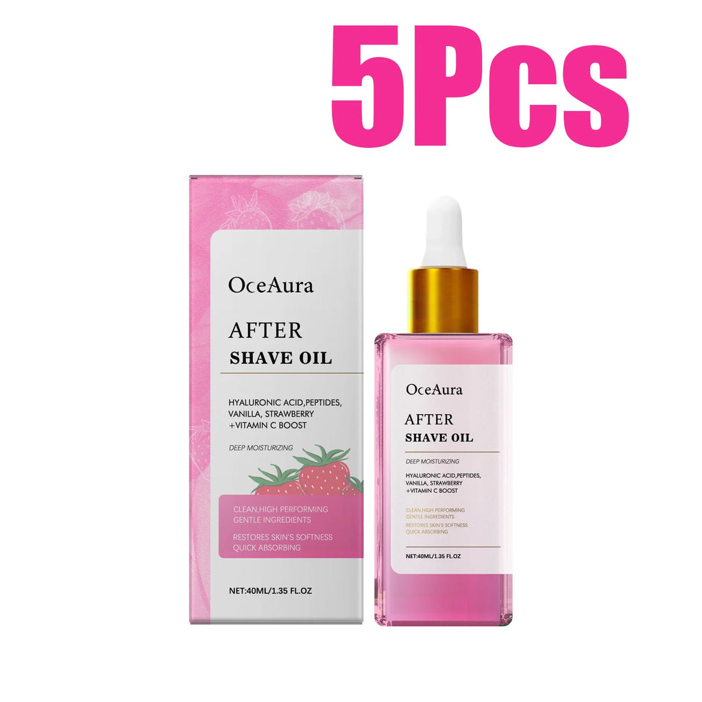 OceAura Strawberry After Shave Oil – Soothing & Moisturizing After Shave Oil Oasis Select 5 x 40ml Boxed
