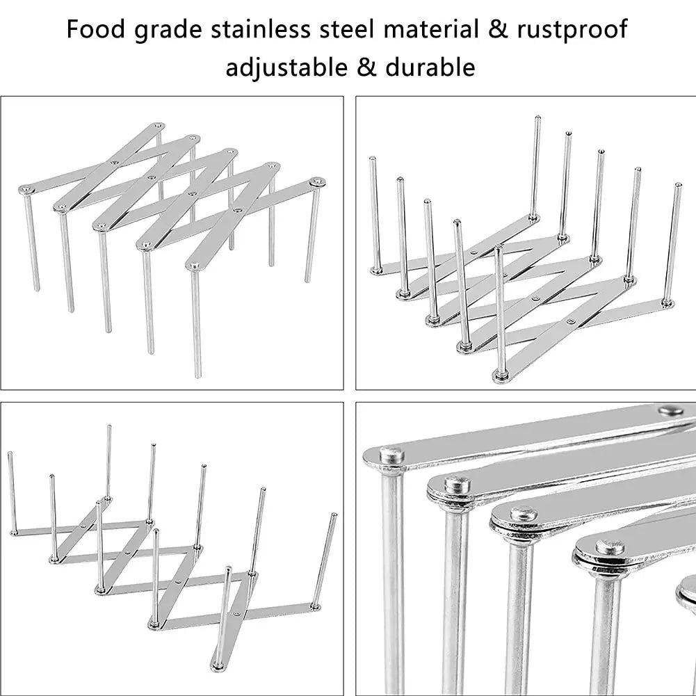 1Pc Foldable Kitchen Dish Drain Rack Dinnerware Storage Organizer Tray Plate Drying Shelf Cups Display Stand Drainer Holder Oasis Select