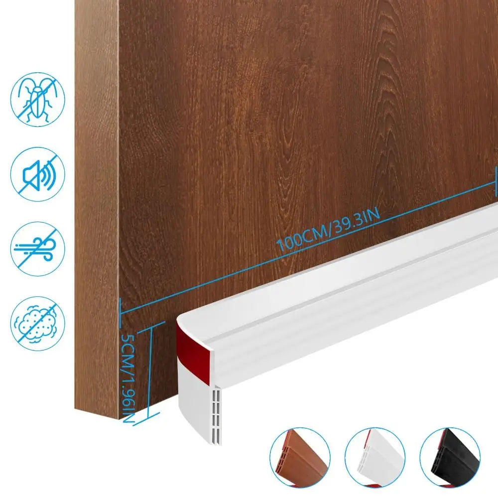 Soundproof Door Bottom Sealing Strip Insect Prevention Self-adhesive Draught Excluder Home 100cm Door Draft Stopper Dorm Oasis Select