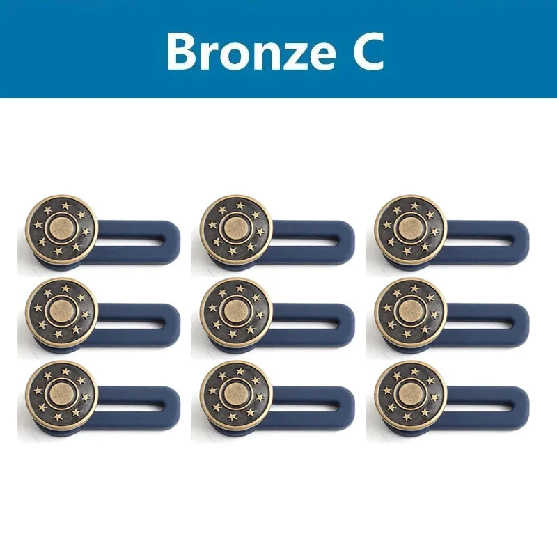 3/6/9pcs Jeans And Pants Button Extenders Universal Wait Expanander For Women And Men Instant Band Extension Solution Oasis Select 9pcs Bronze C