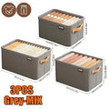 3pcs Underwear Organizer Box for Closet, Stackable Storage Containers for Socks Bras Pants, Drawer Dividers for Bedroom Cabinet Oasis Select Grey 3PCS Mix