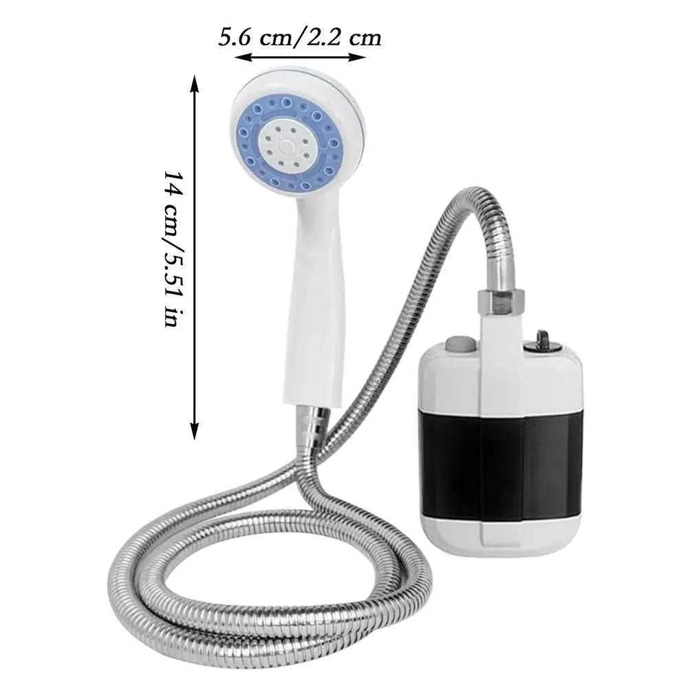 Camping Shower Rechargeable Outdoor Shower Handheld Rechargeable Pet Washing Device for Travel Hiking Beach Showering Equipment Oasis Select White
