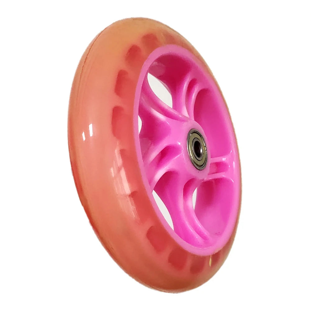 Wheel Scooter Wheel 6 Inch 6In Wheel Accessories No Noise No Slip Push/Kick/Stunt Replacement Scooter Front Wheels Oasis Select pink transparent