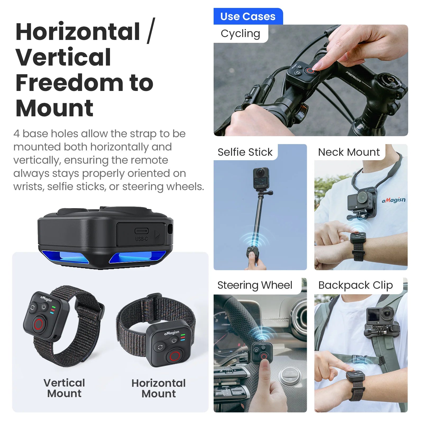 Bluetooth Remote Control for Insta360 X5/X4/Ace Pro 2/GO3S