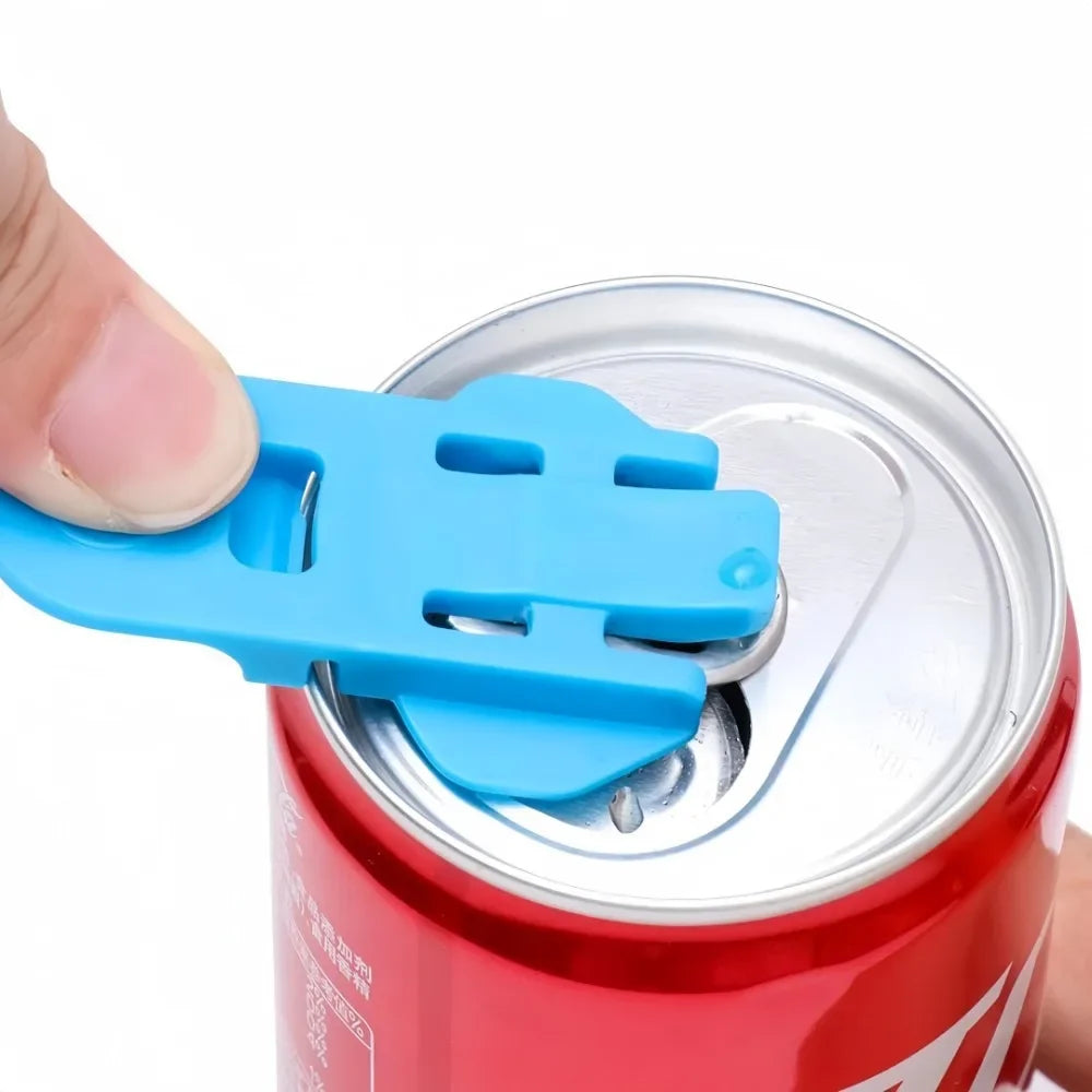 6PCS Can Opener Handheld Plastic Small Sealer for Beer Cola Beverage Cans Simple Rotating Dustproof Cup Lid Sealing Small Tool Oasis Select