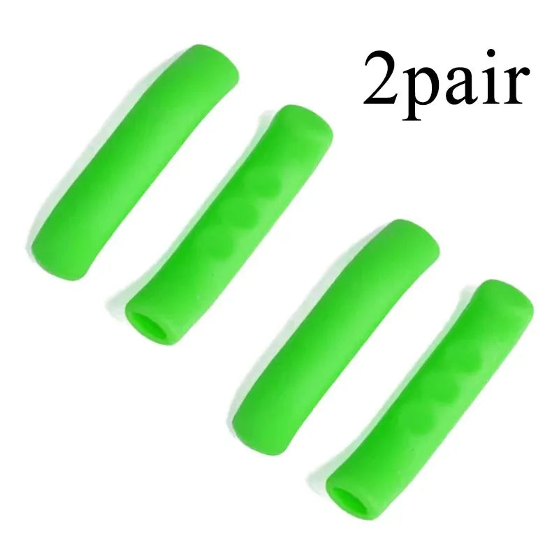 1/2/5pairs Bicycle Brake Handle Cover Silicone MTB Grip Gloves Anti Slip Bicycle Protective Equipment Bicycle Accessories Oasis Select 2pair Green