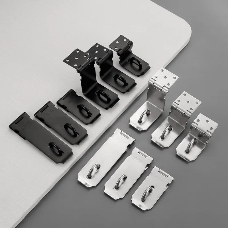 Shed Door Lock Black Padlock Lock Folding Buckle Lock Silver For Security Enhancement Residential Properties Garden Sheds Oasis Select