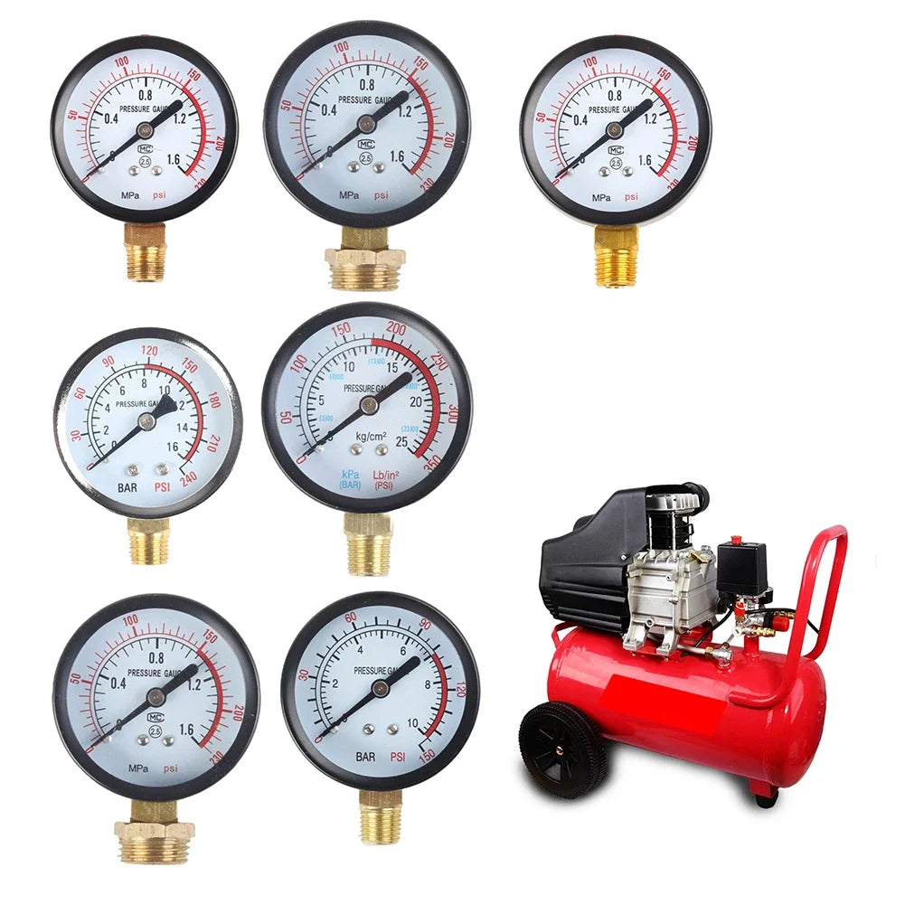 Air Compressor Pneumatic Hydraulic Fluid Pressure Y60 0-1.6Mpa 0-230PSI Pool Filter Water Pressure Gauge Meter Oasis Select