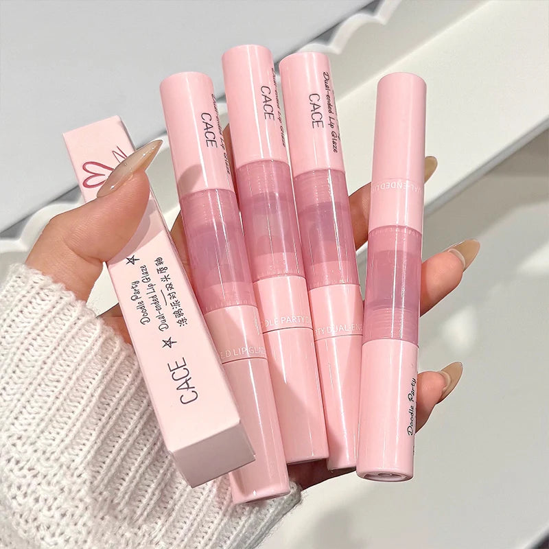 CACE Double Head Lip Glaze Matte Velvet Sexy Red Tint Liquid Lipstick Lasting Makeup Moisturizing Lipgloss For Women Cosmetics Oasis Select