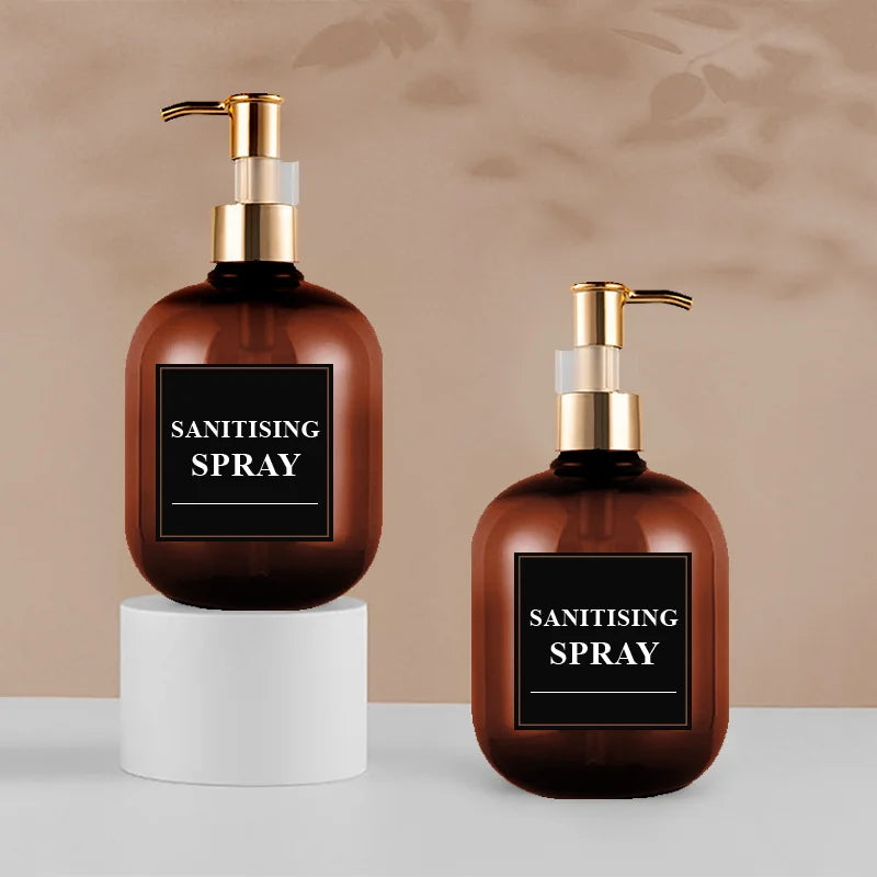 2 Pc 10.1 OZ Amber Soap Dispensers For Cosmetic Shampoos And Lotions Soaps Spill-proof Repeatable Pump Bottles For Bath Products Oasis Select