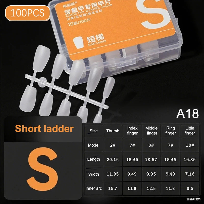 100pcs Clear Press-On Nail Tips – Full Cover Ultra-Thin False Nails