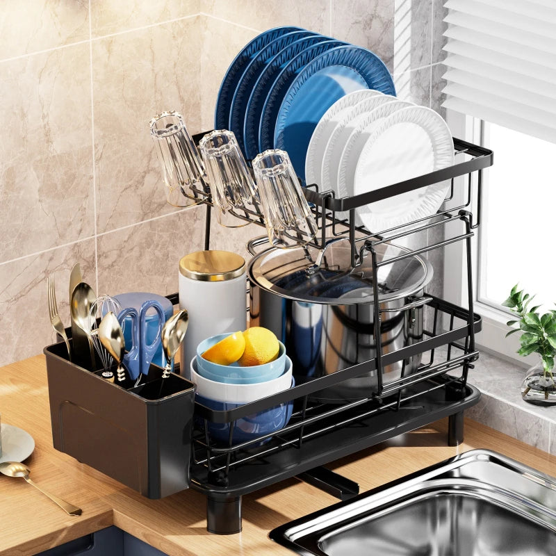 Kitchen Drain Dish Shelf Household Bowls, Chopsticks, Knives and Forks Storage Rack Cup Rack Countertop Drying Dish Shelf Drain Oasis Select