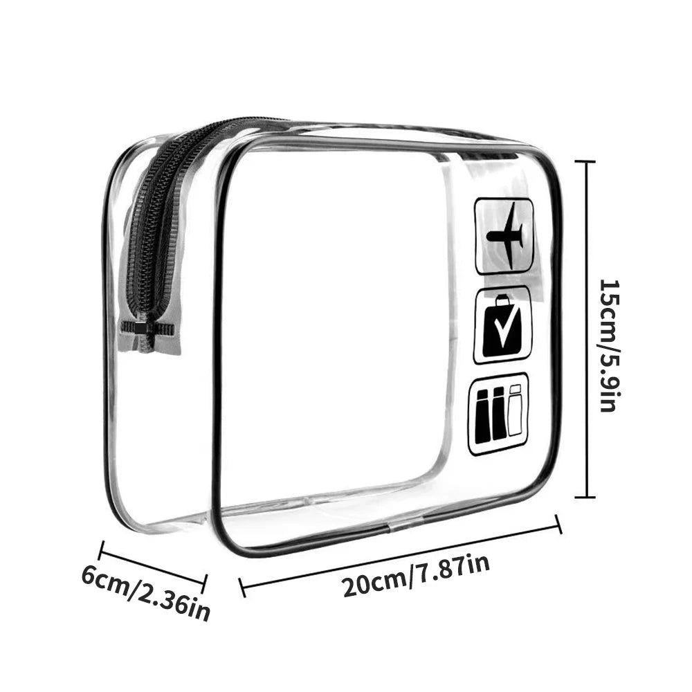 3-Pack Clear TSA Toiletry Bags – Airline Compliant Travel Pouches