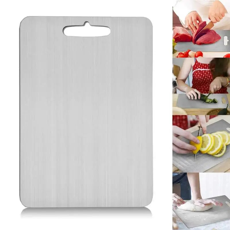 Cutting Board Double-Sided Metal Cutting Board Easy Grip Baking Board for Countertop Kitchen Tool for Meat Fruits Vegetables Oasis Select