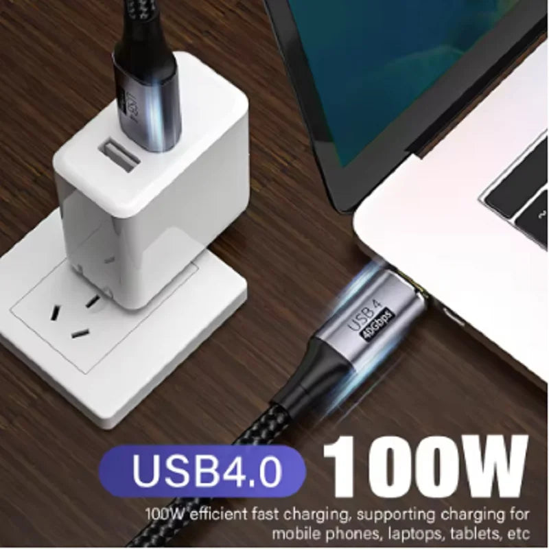 PD 100W 5A Fast Charging USB4.0 Thunderbolt 3 40Gbps 20Gbps Data Cable USB C to Type C 4K 8K@60Hz Video Cable For Macbook Pro Oasis Select