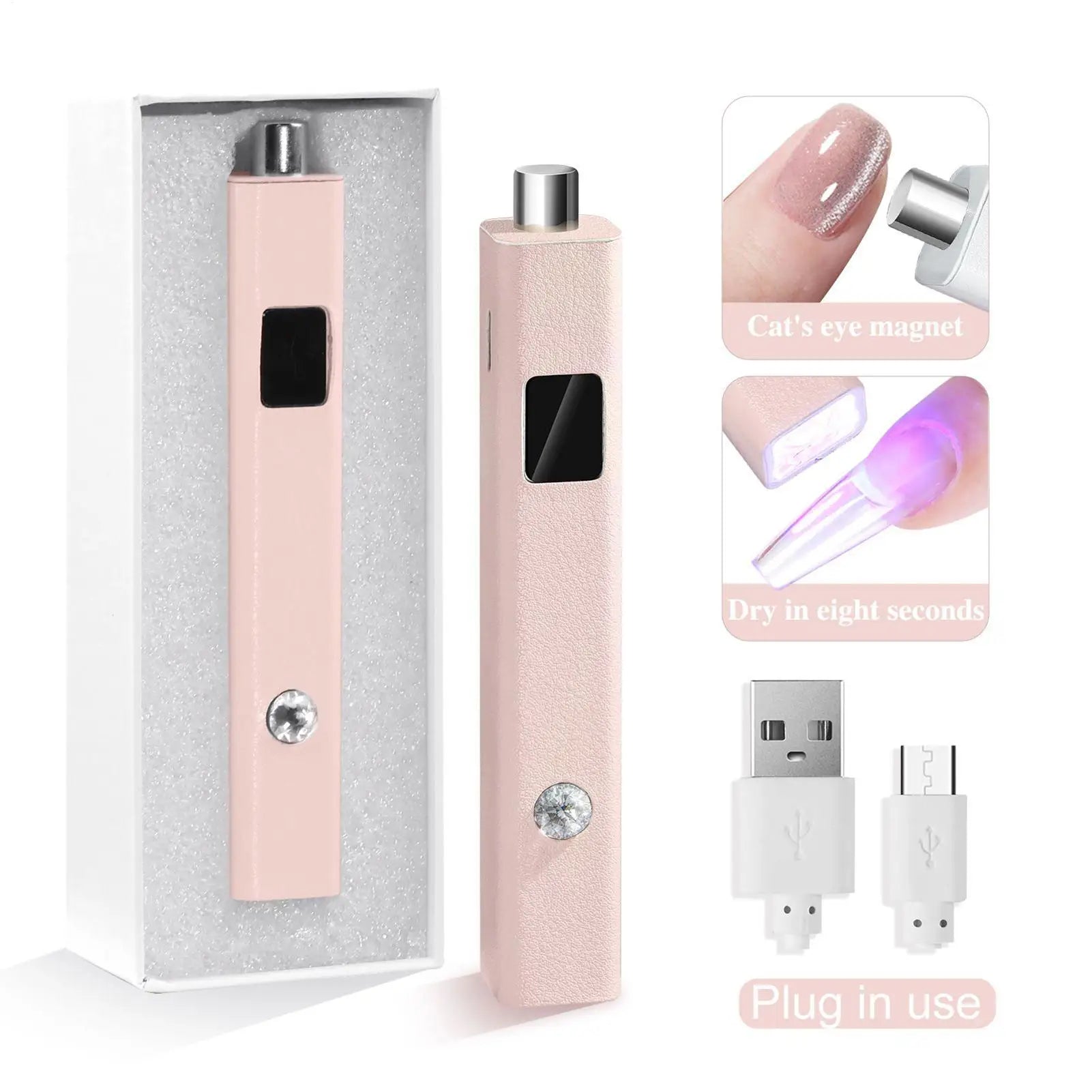 Mini UV Gel Nail Cure Lamp – Portable Rechargeable Flash Light UV Nail Cure Lamp Oasis Select