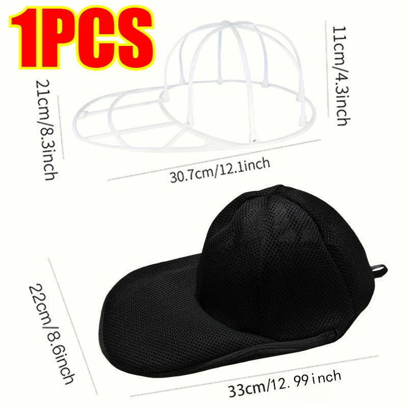 Washing Machine Hat Washing Protector Hat Cleaning Machine Washable Laundry Bag Anti-Deformation Secure Hat Storage Solution Oasis Select 1PCS-Black