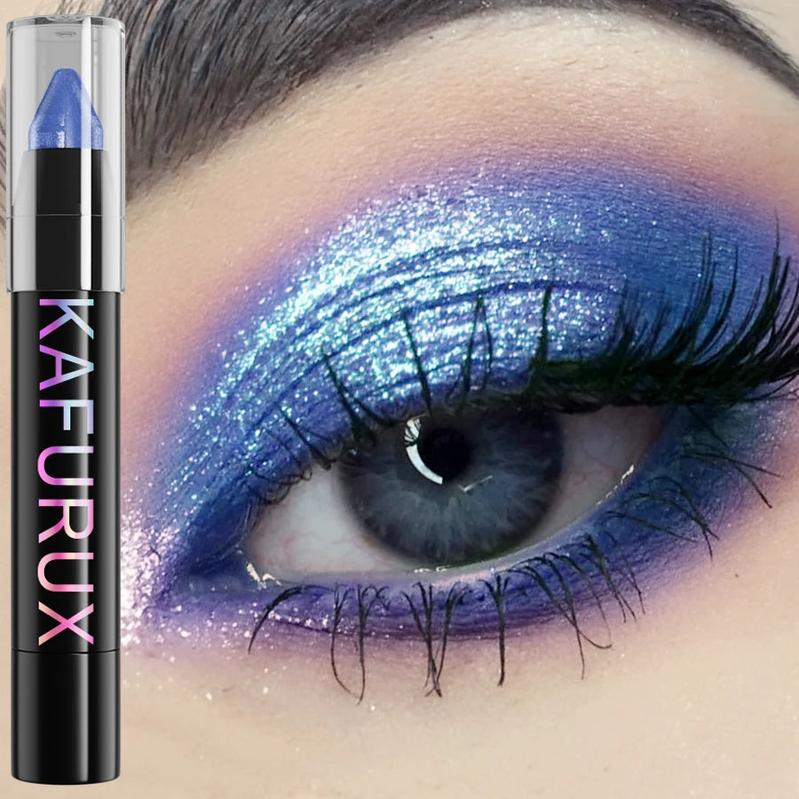 KAFURUX 24-Color Glitter Eyeshadow & Highlighter Pencil Waterproof