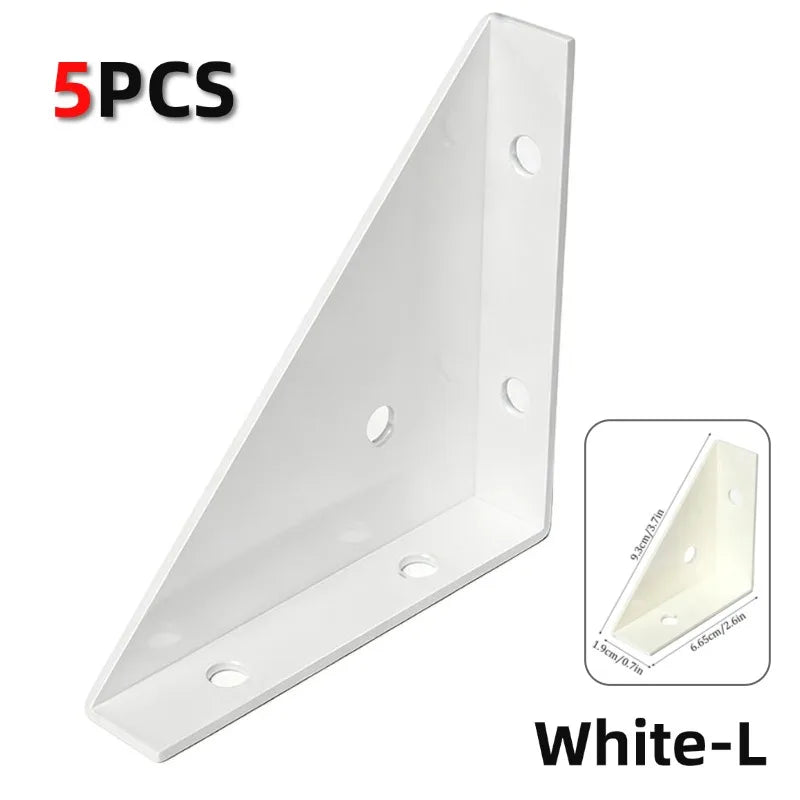 5-Pack 90° Steel Angle Brackets – L-Shape Corner Brace Set