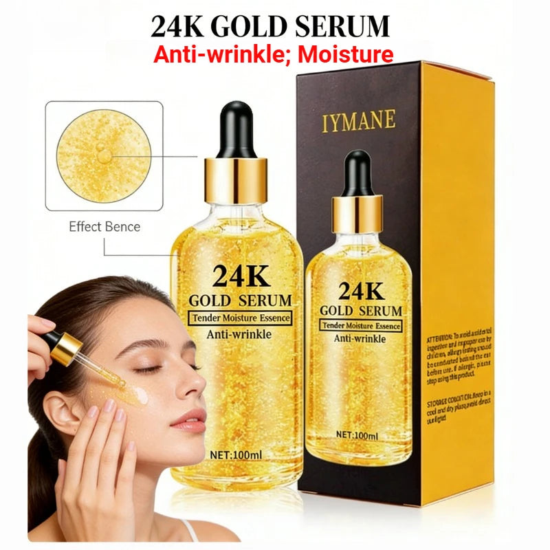 24K Gold Hyaluronic Acid Serum – Brightening & Hydrating 100ml Brightening Face Serum Oasis Select