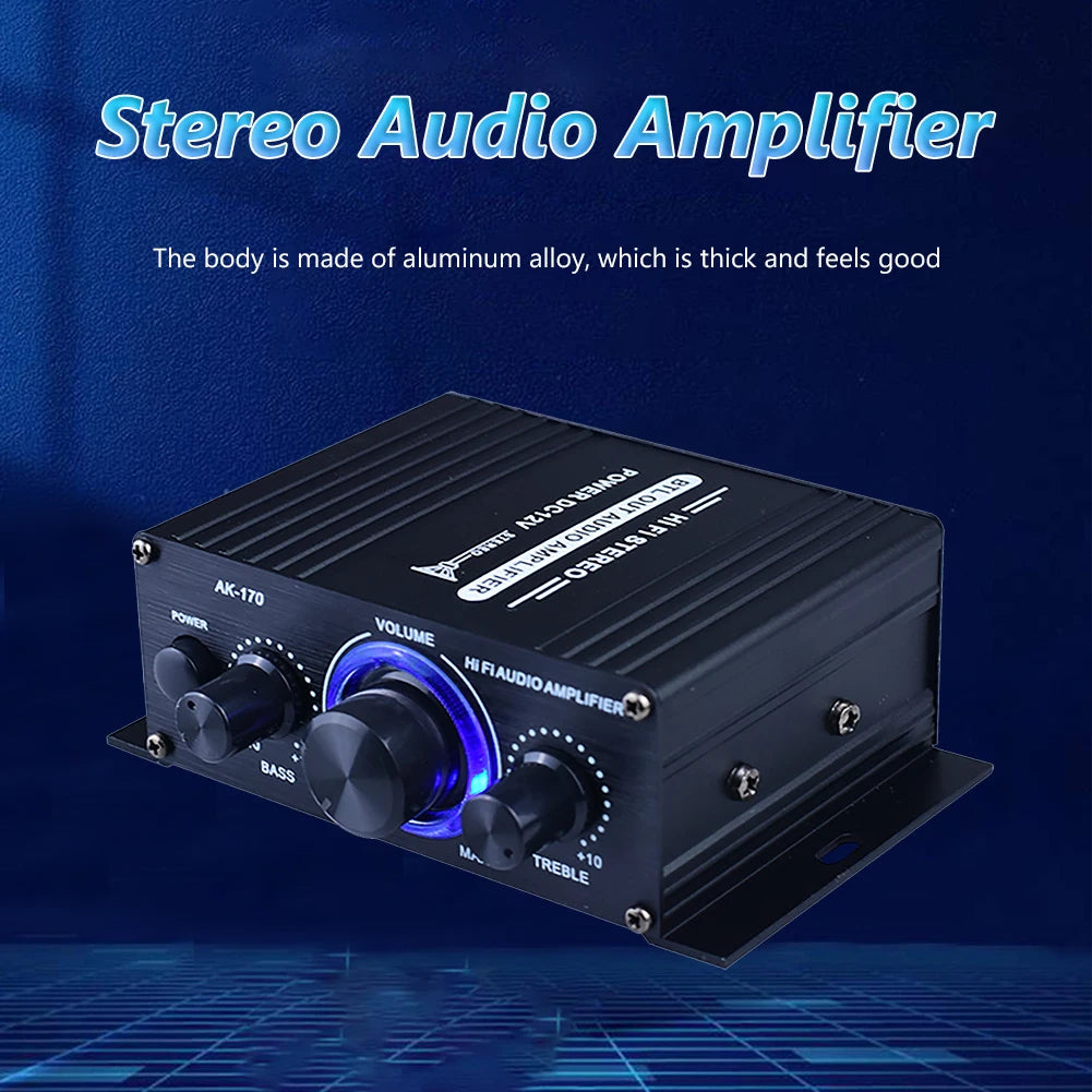 Pro HiFi Stereo Audio Power Amplifier Aluminum Alloy 200W+200W Left Right Dual Channel Power Amplifier Oasis Select