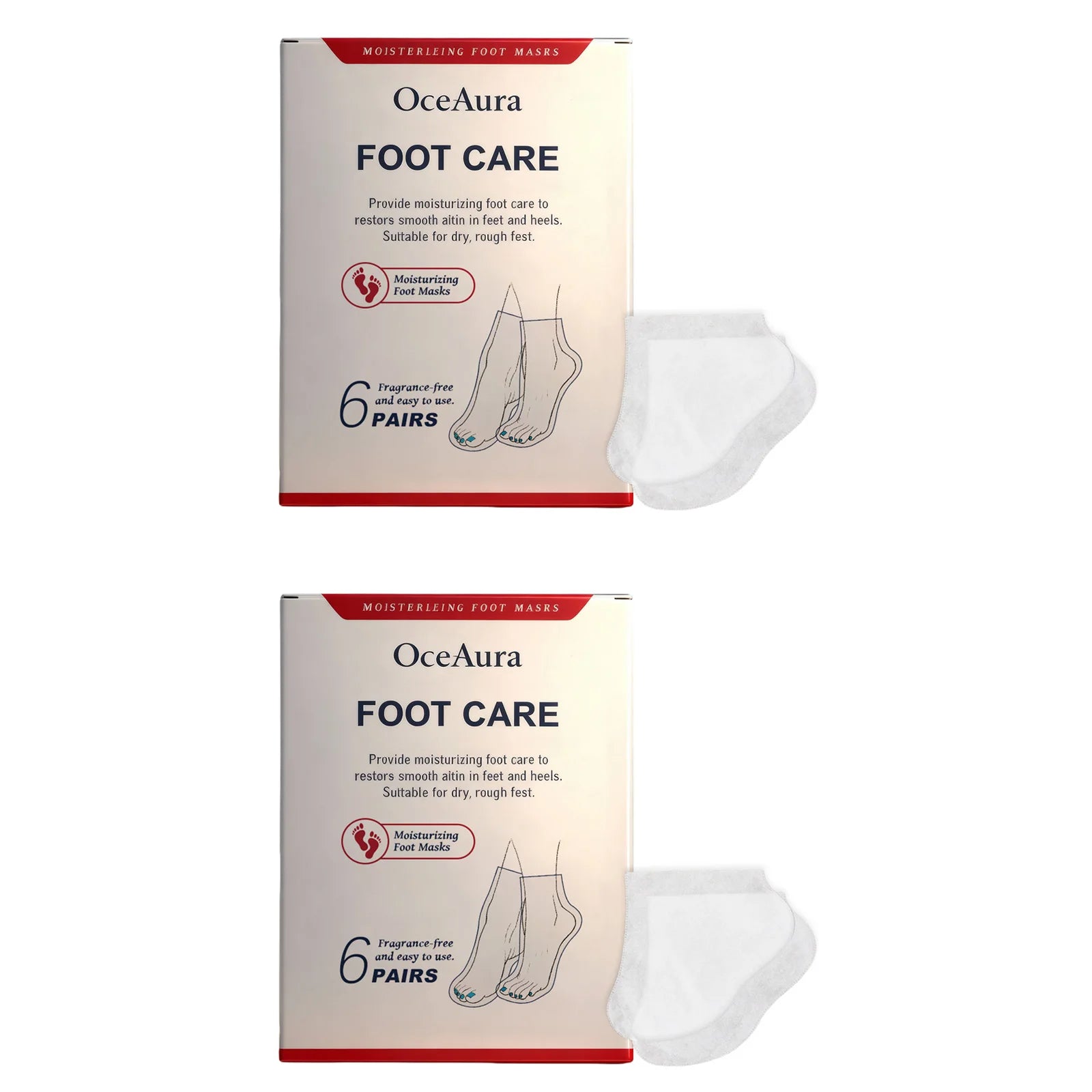 OceAura Shea Butter Foot Mask 6 Pairs – Exfoliate & Hydrate Exfoliating Foot Mask Oasis Select 12Pairs Boxed