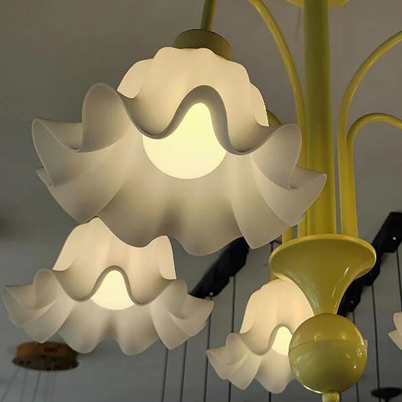 Acrylic Lily Lamp Shade Restaurant Chandelier Replacement Lampshade E27 Base DIY Wall Lamp Table Lamp White Plastic Lampshade Oasis Select