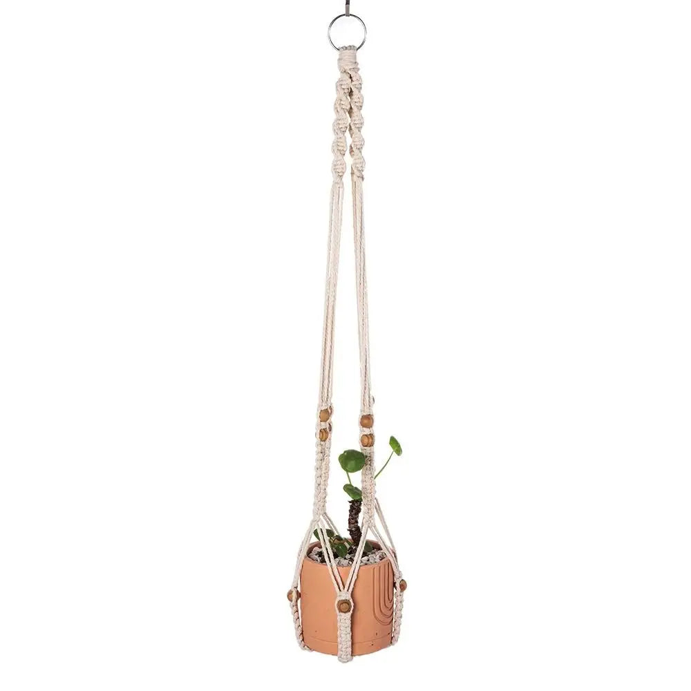 Tray Boho Cotton Rope Hanger Flower Pot Gardening Handmade Plant Hanger Creativity DIY Tassel Hanging Basket Home Oasis Select Style E