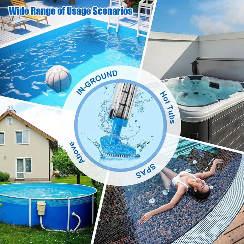 WISH US PLUG 3 In 1 Cordless Pool Vacuum,Handheld Pool Cleaner For Spas,Hot Tubs And Small Pools For Sand And Debris Oasis Select