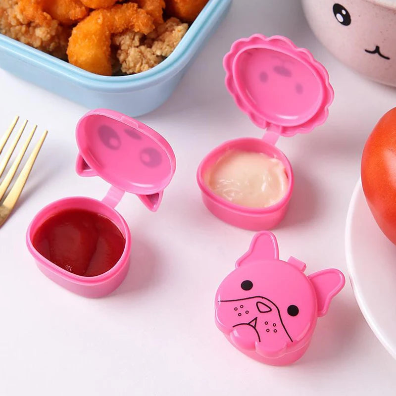 3-Pack Cartoon Mini Squeeze Sauce Bottles | Kids Seasoning Set