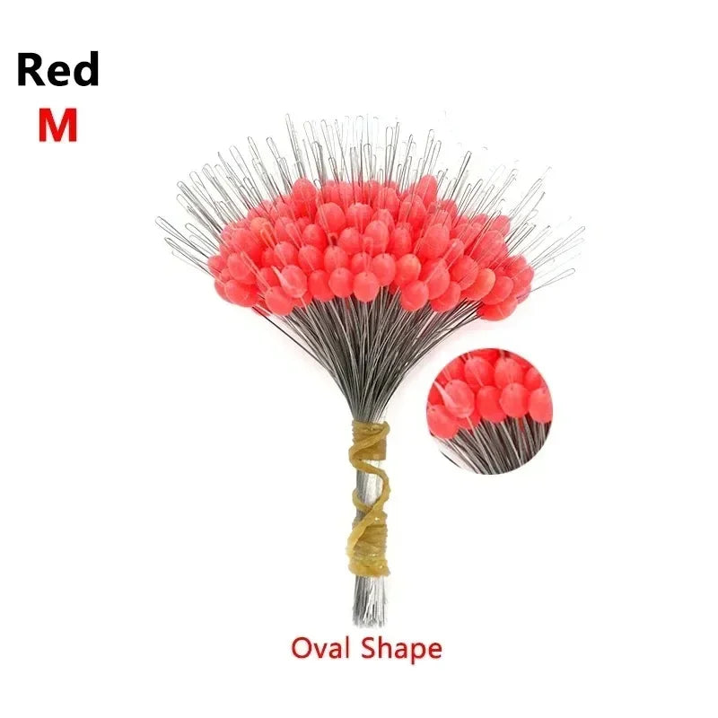 1/2Set Silicone Space Bean Oval Stopper Bobber Profession Fishing Float Resistance Anti-Strand Fish Line Fishing Gear Oasis Select Red M